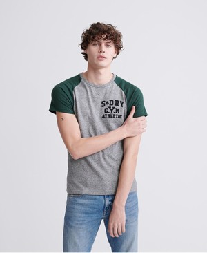 Superdry Classic Varsity Raglan Férfi Pólók Szürke | DSOAN0783